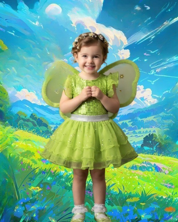 Disfraz Mariposita Verde Limón